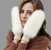 MANOPLAS DE PELO ECO Y PUNTO