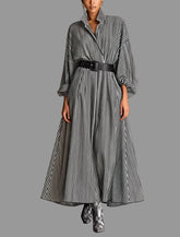 VESTIDO CAMISERO RAYAS FINAS