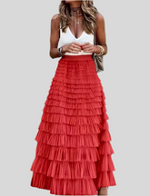 LONG TULLE SKIRT WITH MICRO RUFFLES 10 CLARS
