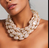 COLLAR DE PERLAS IRREGULARES 5 VUELYAS