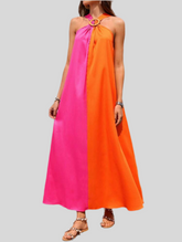 VESTIDO LARGO BICOLOR AMPLIO Y FRESCO