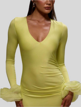 VESTIDO DE LYCRA AMARILLO ÁCIDO