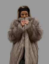 ABRIGO LARGO ZORRO PIEL ECO FAUX FUR
