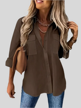 CAMISA OVERSIZE CON BOLSILLOS 6 CLRS