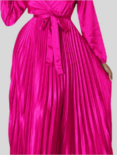 PLEATED WRAP DRESS 8 CLRS