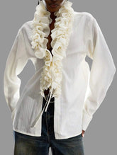 CAMISA SEMICERRADA VOLANTE DOBLE