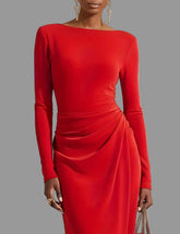 VESTIDO MIDI DRAPEADO LATERAL