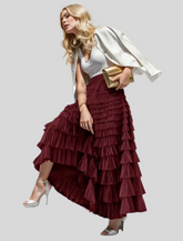 FALDA DE TUL LARGA MICRO VOLANTES 10 CLRS