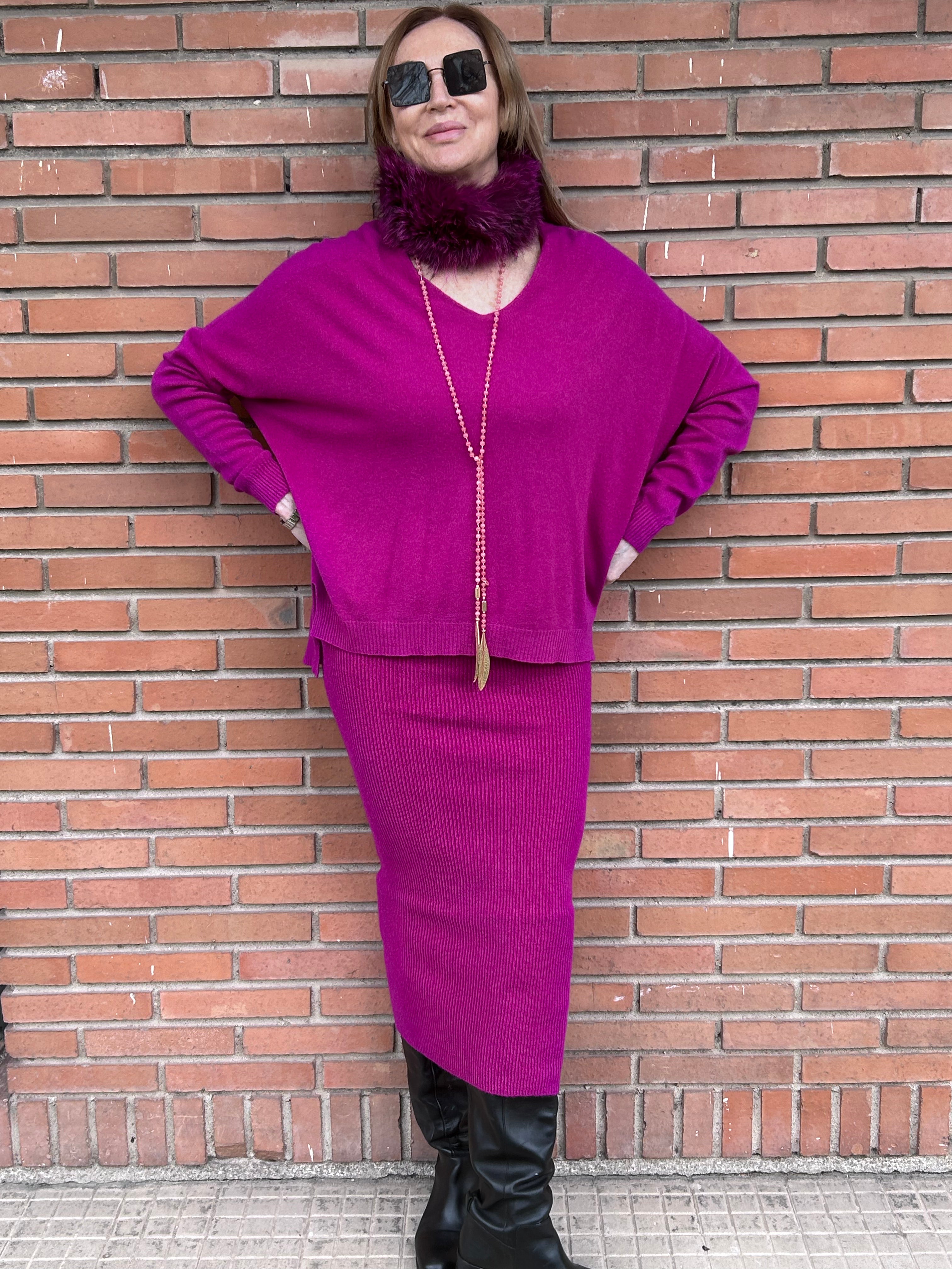 Jersey de cuello vuelto - fucsia - Kiabi - 15.00€