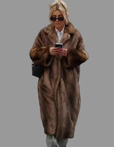 ABRIGO OVERSIZED DE PIEL ECO DE VISÓN