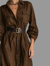 VESTIDO ESTILO SAHARIANO MARRÓN