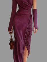 VESTIDO BUGANVILLA HOMBRO ASIMETRICO