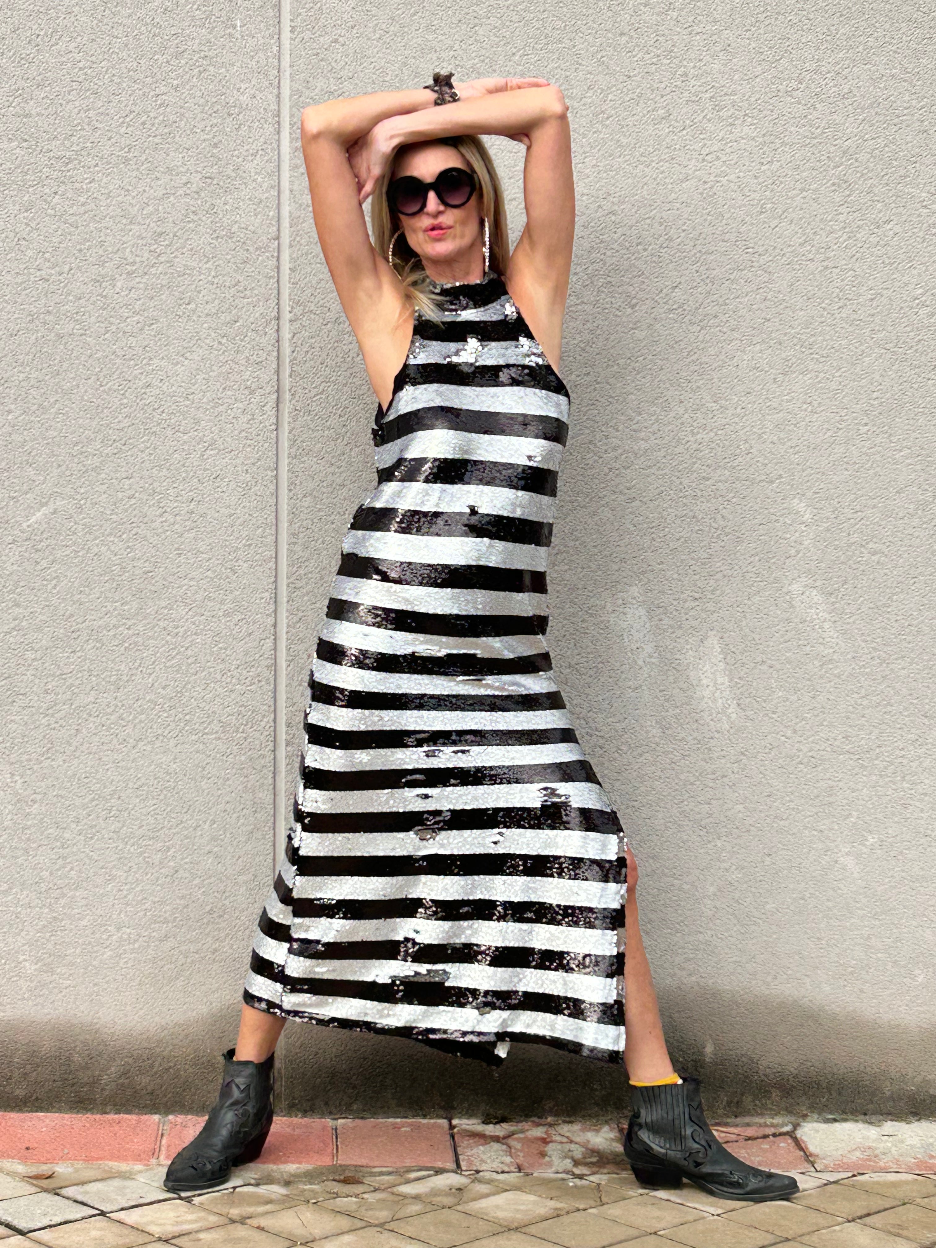 Striped sequin dress sales zara