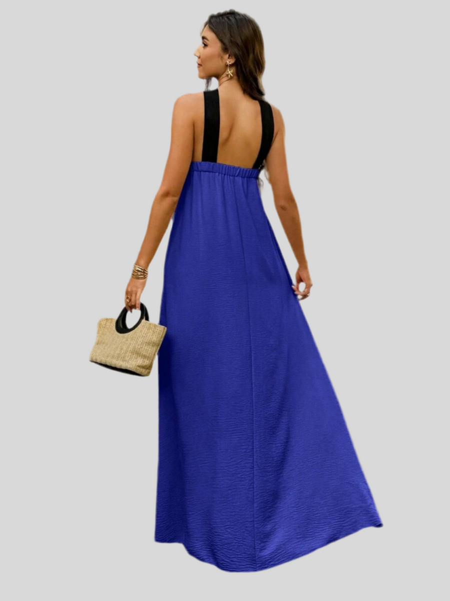 VESTIDO LARGO EN CONTRASTE 7 CLRS