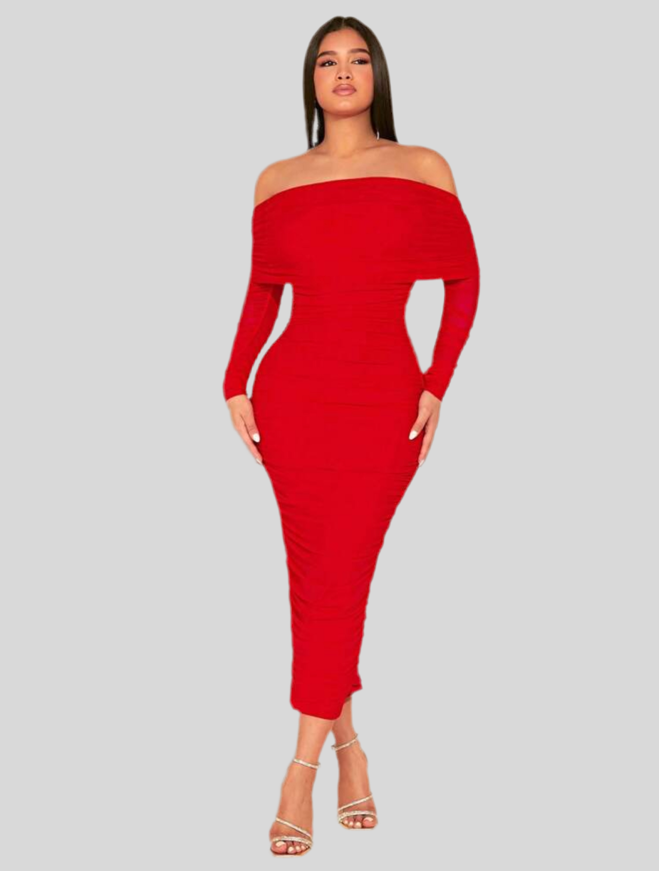 VESTIDO ELÁSTICO DRAPEADO 12 CLRS
