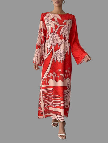KAFTAN ESTAMPADO EN CORAL