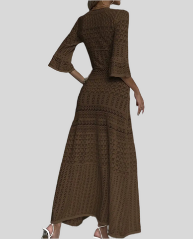 Openwork Knit MIDI Dress