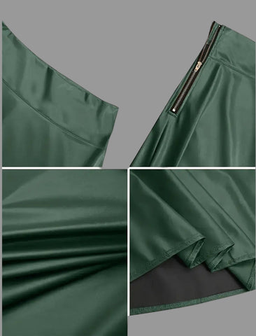 FALDA LARGA DE CUERO ECO 4 CLRS