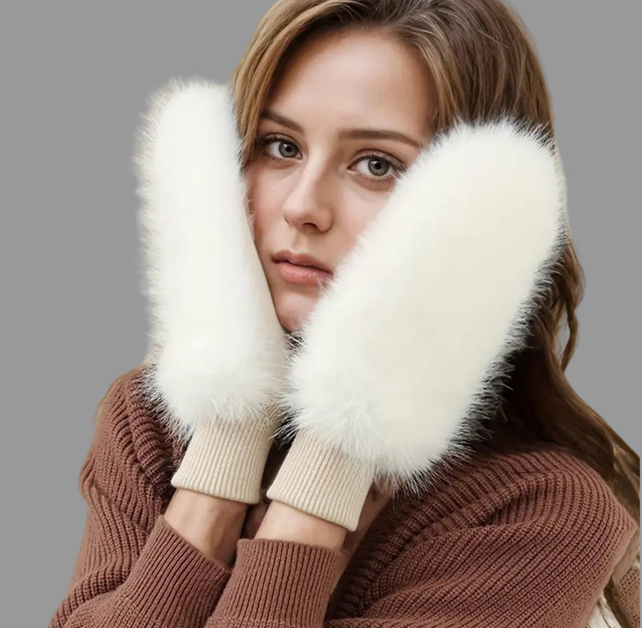 MANOPLAS DE PELO ECO Y PUNTO