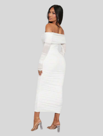 VESTIDO ELÁSTICO DRAPEADO 12 CLRS