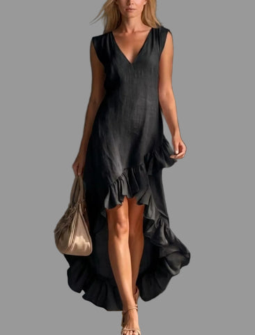 VESTIDO POLISÓN ESCOTE UVE 5 CLRS