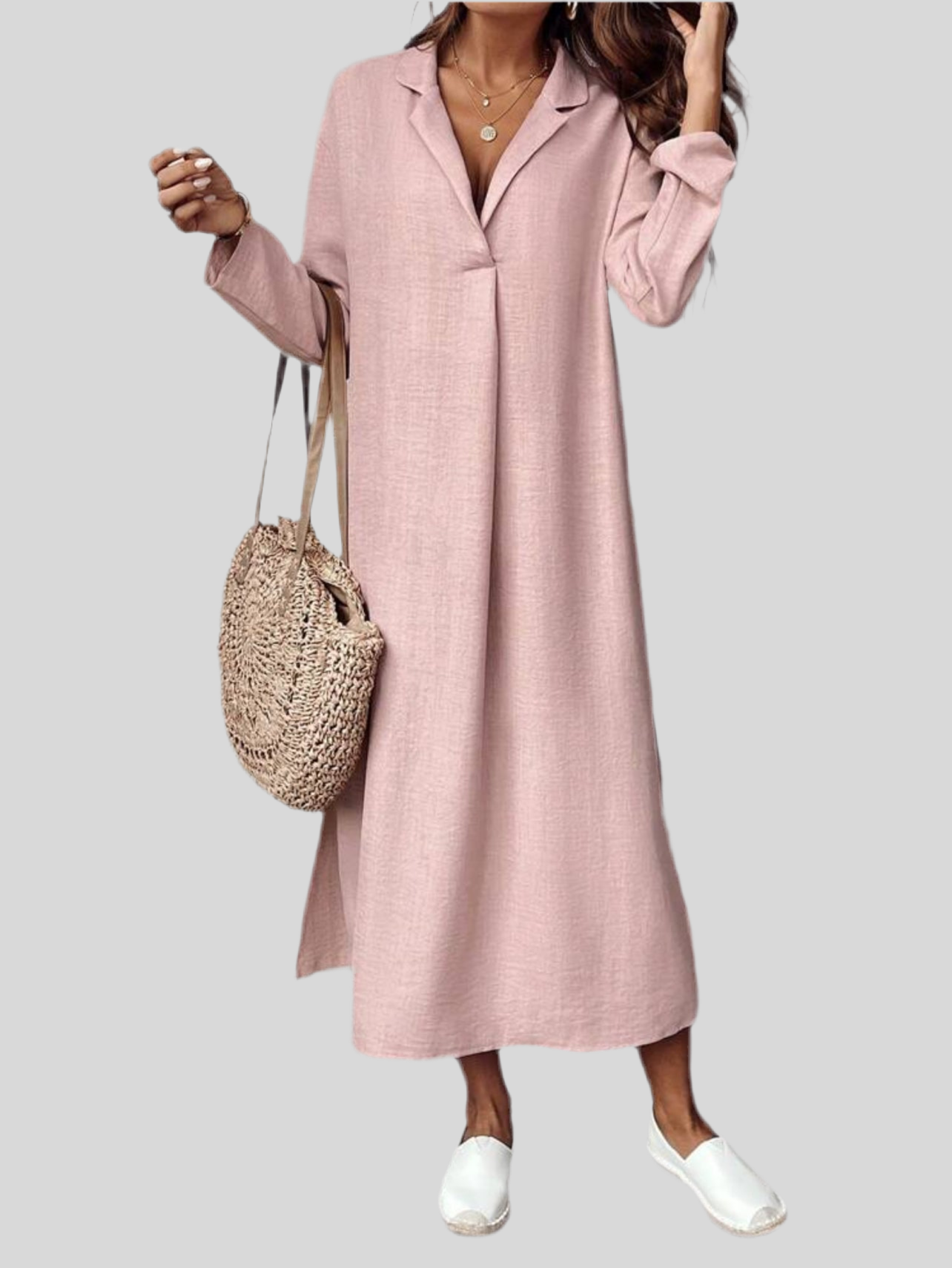 VESTIDO TÚNICA CON ESCOTE 5 CLRS