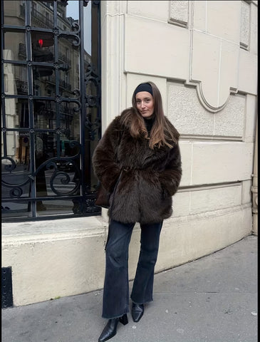 CHAQUETÓN FAUX FUR CON GRAN CUELLO