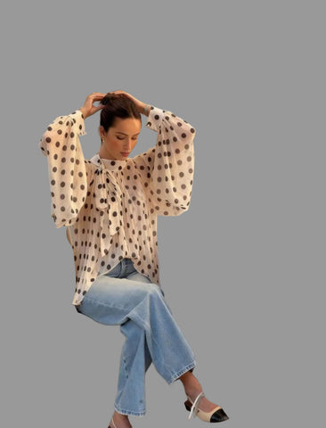 CAMISA LUNARES DE GASA AMPLIAS MANGAS 6 CLRS