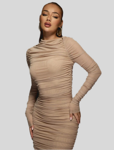 VESTIDO DRAPEADO ELÁSTICO 2 CLRS