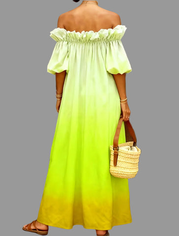 VESTIDO DEGRADEE LARGO HOMBROS 5 CLRS