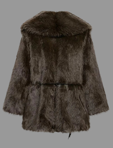 CHAQUETÓN FAUX FUR CON GRAN CUELLO