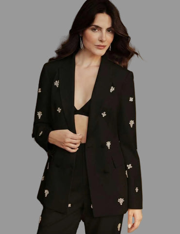 TRAJE DE CHAQUETA CON ADORNO CRISTALES 6 CLRS