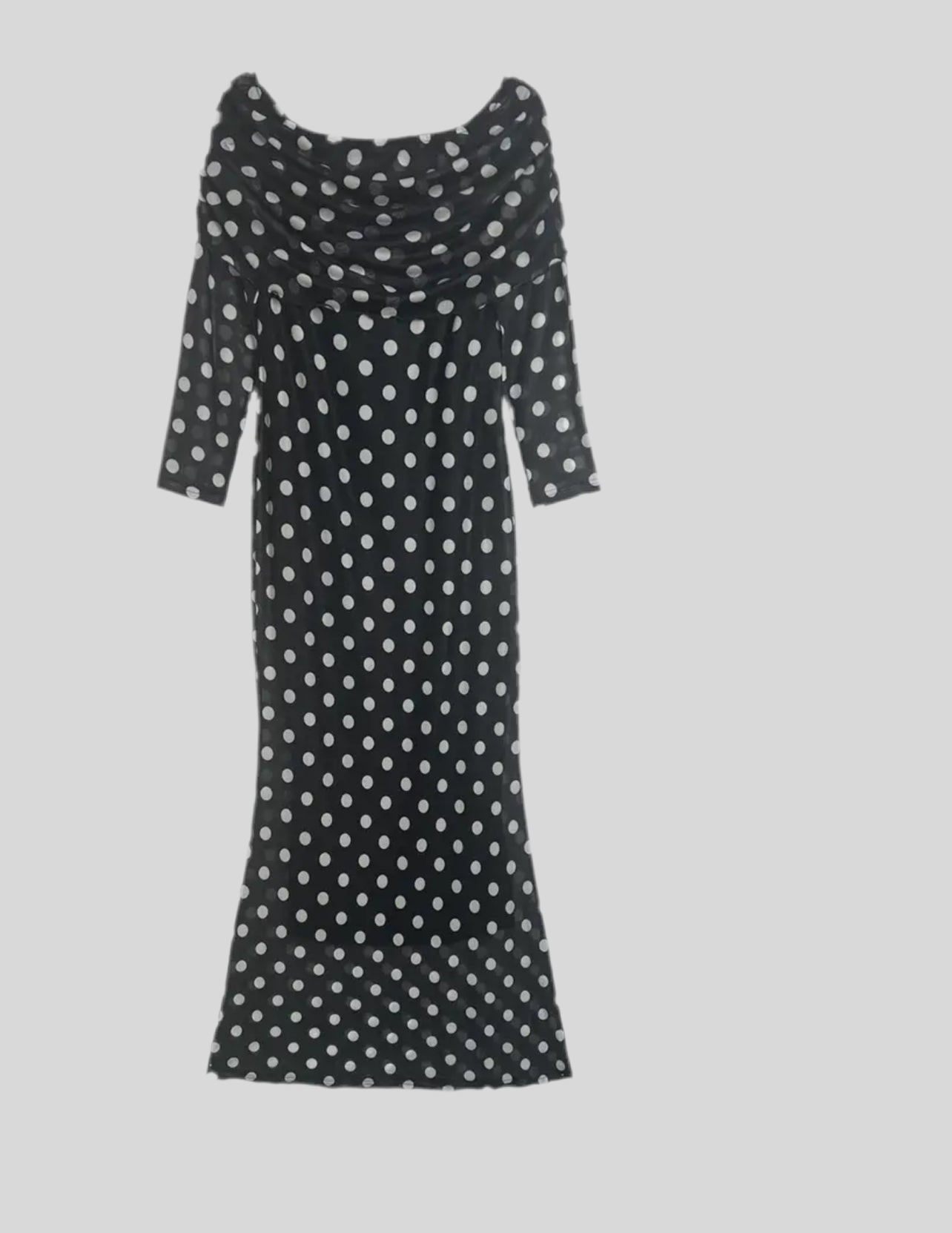 VESTIDO ELÁSTICO LUNARES SIN HOMBROS