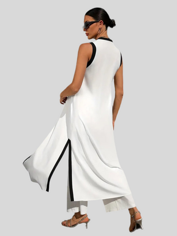 CONJUNTO DE CHALECO LARGO Y PANTALÓN