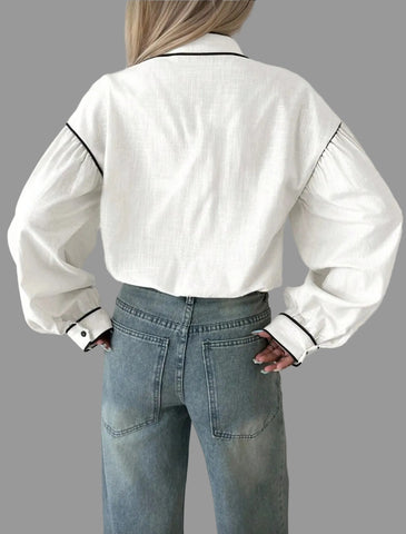 CAMISA DE ALGODÓN CON VIVO 9 CLRS