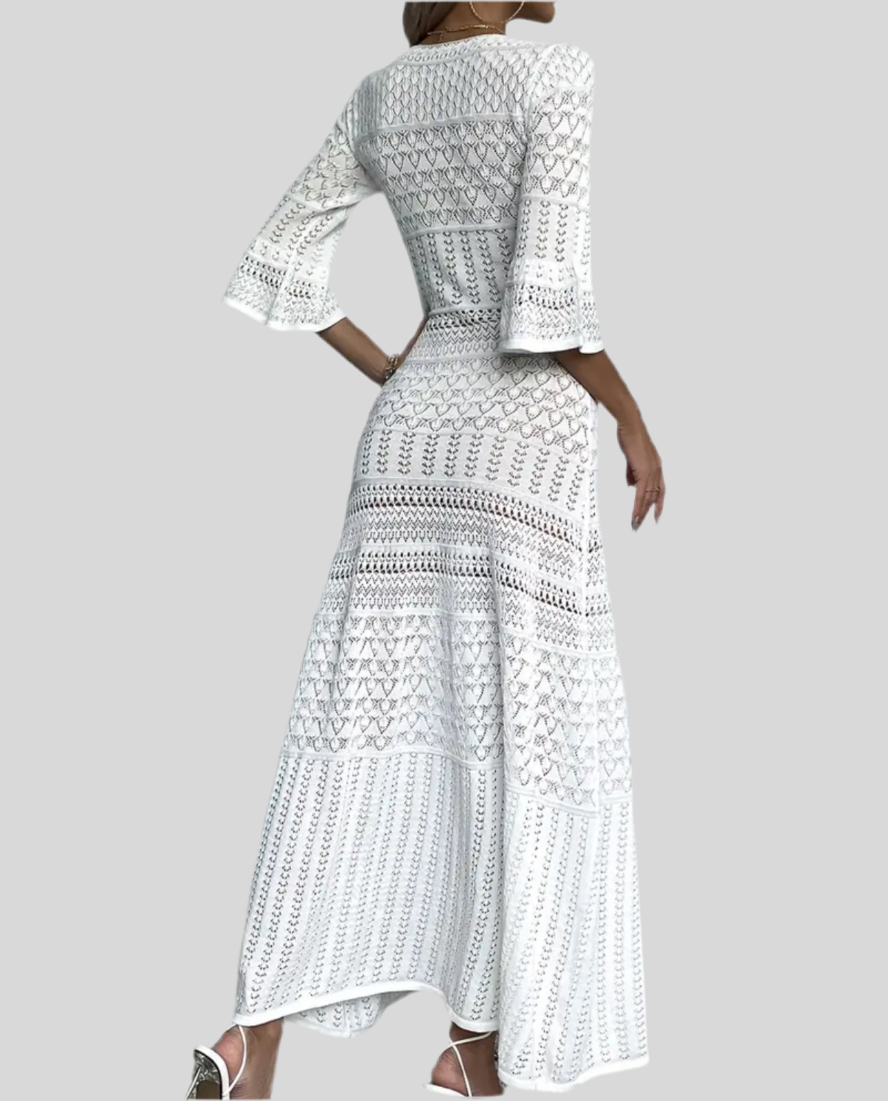 Openwork Knit MIDI Dress