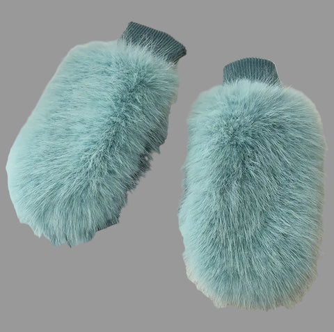 MANOPLAS DE PELO ECO Y PUNTO