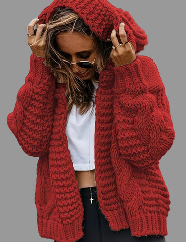 CHAQUETA CROP PUNTO CON CAPUCHA 7 CRS