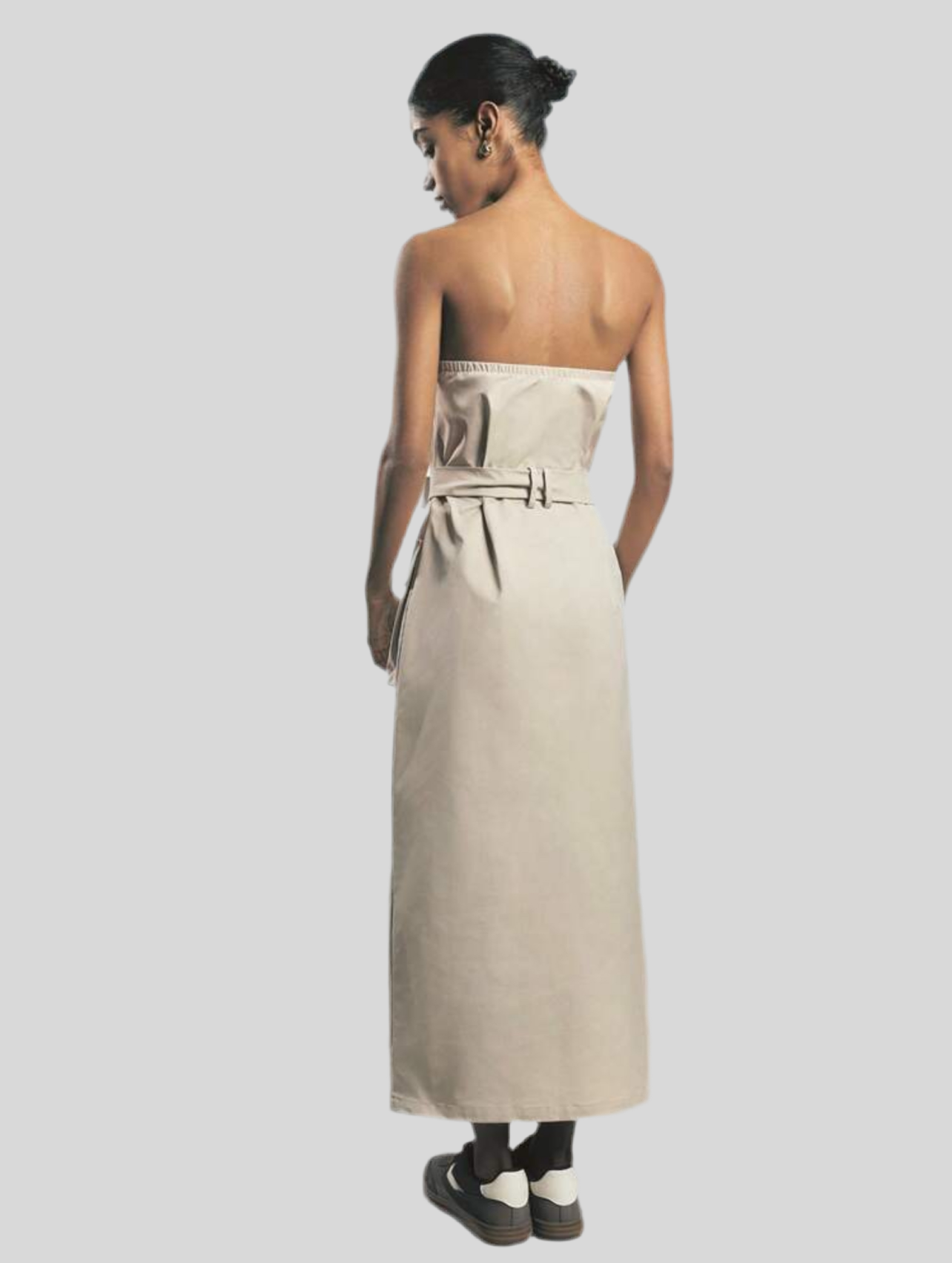 SAFARI STYLE OFF-THE-SHOULDER DRESS