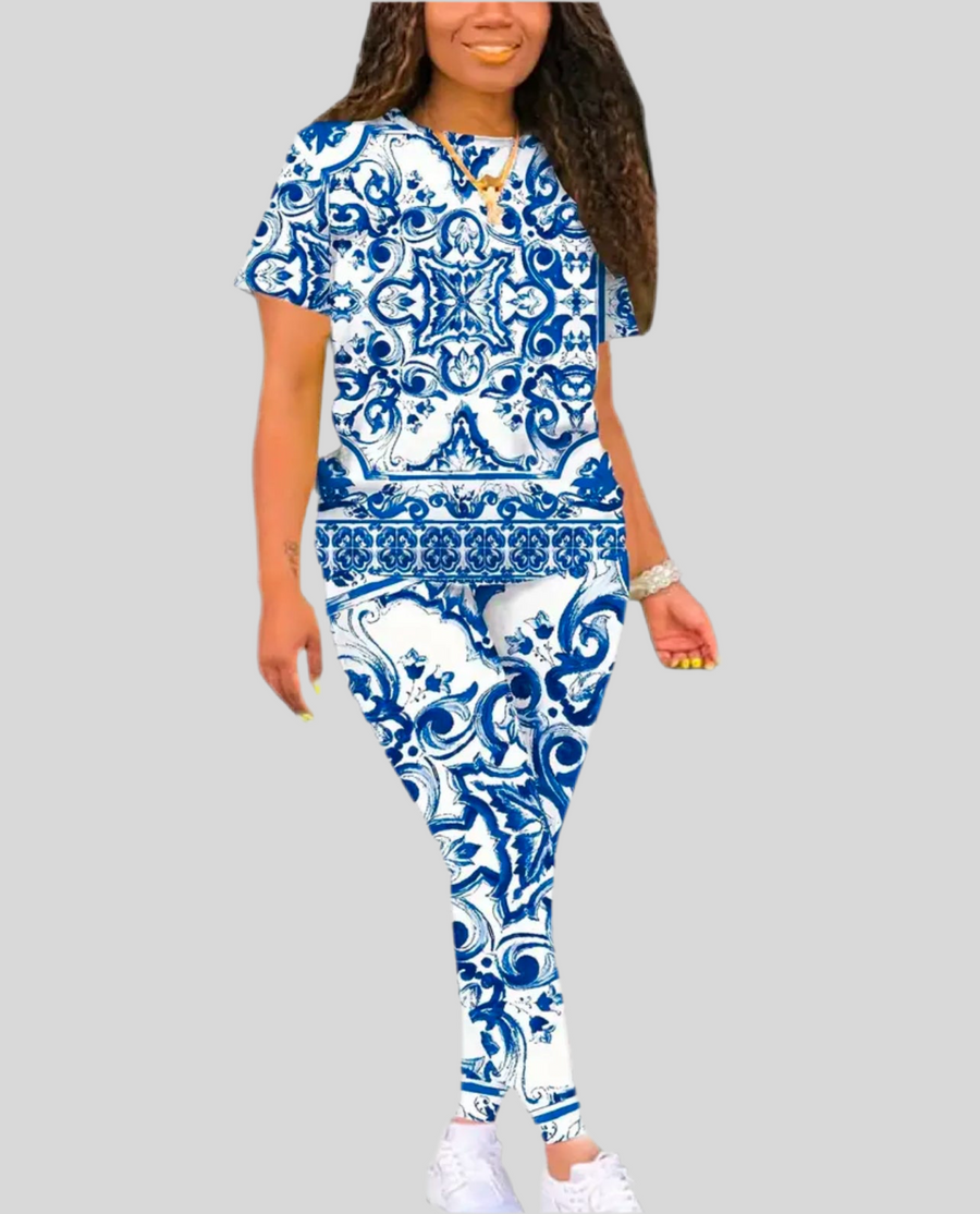 PRINTED LYCRA SET WITH LEGGINGS