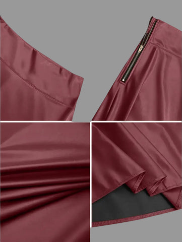 FALDA LARGA DE CUERO ECO 4 CLRS