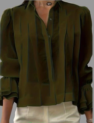 CAMISA TABLEADA CON PUÑOS FRUNCIDOS 8 CLRS