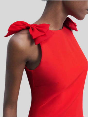 Ceremony dress with ruffled bows