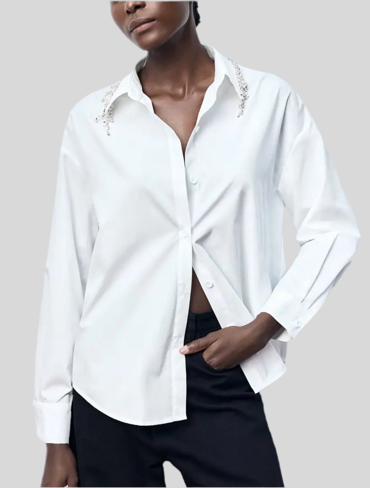 CAMISA CLÁSICA CON CRISTALES 2 CLRS