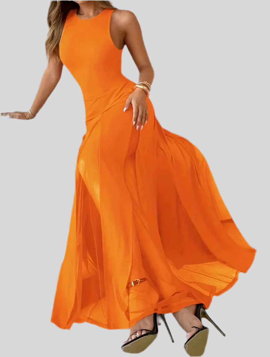 VESTIDO CON TRANSPARENCIAS 4 CLRS