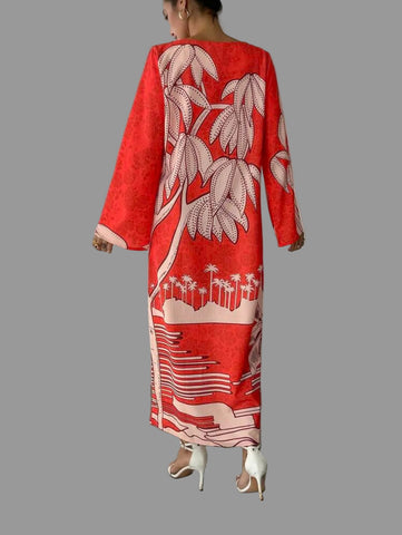 KAFTAN ESTAMPADO EN CORAL