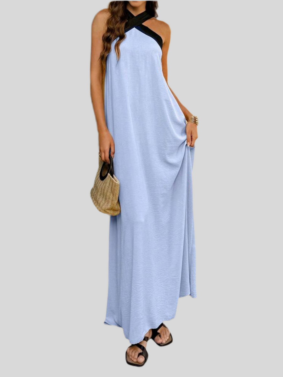 VESTIDO LARGO EN CONTRASTE 7 CLRS