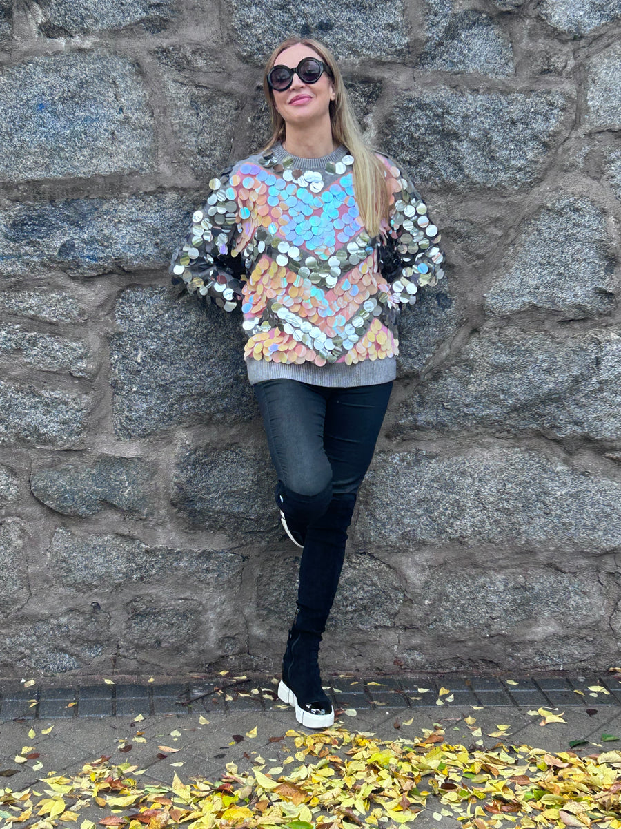 Giant sequin sweater