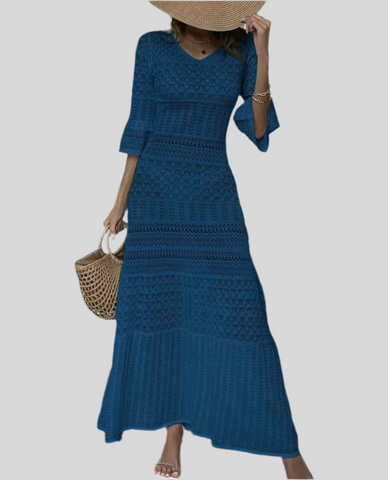 Openwork Knit MIDI Dress