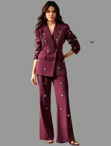 TRAJE DE CHAQUETA CON ADORNO CRISTALES 6 CLRS